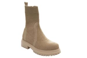 VANELi ZENON stretch bouclé lug-sole boot in cipria knit