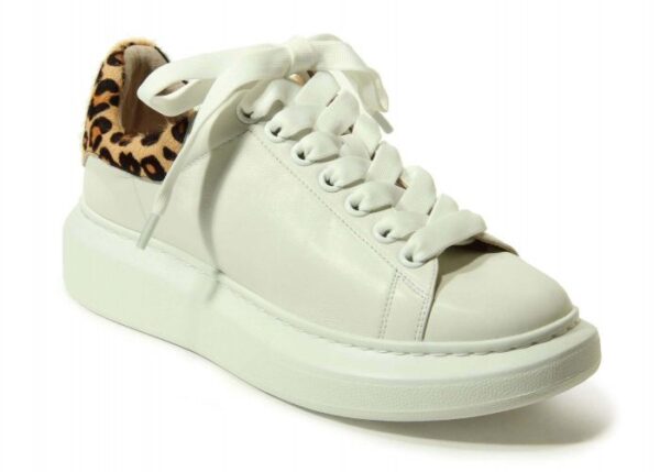 VANELi BOREL sneakers in white nappa leopard haircalf