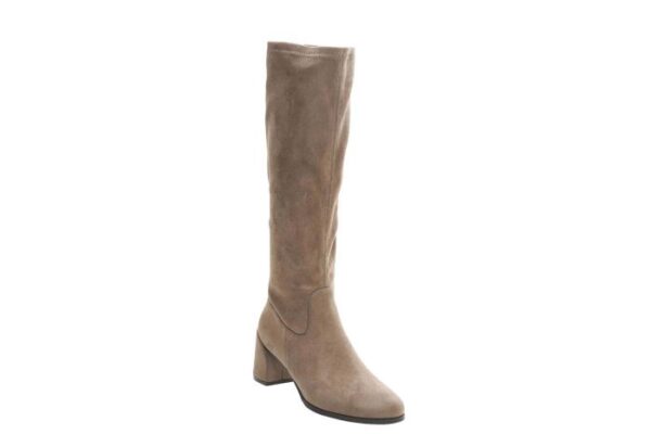 VANELi CAISSY stretch-suede knee boot in taupe punto stretch suede