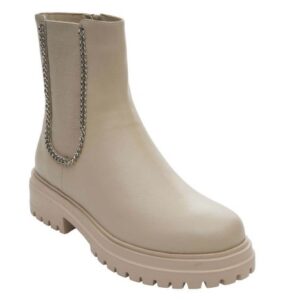 VANELi ZETTA leather lug-sole boots in soft beige weatherproof nappa