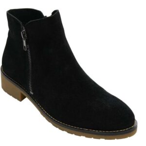 VANELi HADIA suede ankle boot with double side zips in black nival