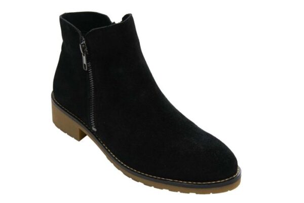 VANELi HADIA suede ankle boot with double side zips in black nival