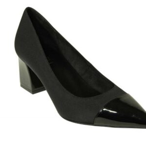 VANELi MAYLEA point-toe fabric pump in black fabric or black patent